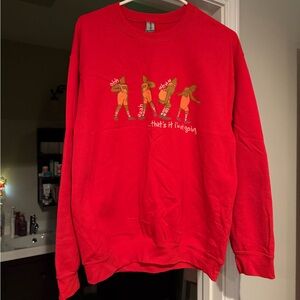 Gildan Red Grinch Graphic Crewneck Sweater